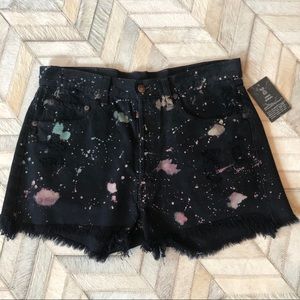 Levi’s Black Denim Cutoff Shorts Splatter - Large